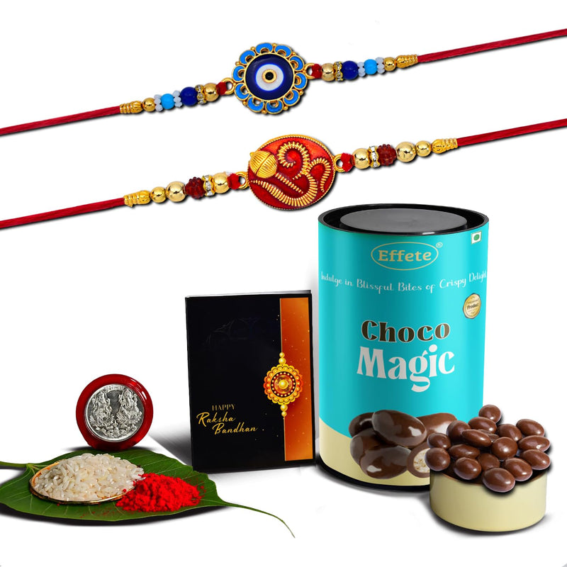 (K2_275+277_cm) Rakhi With Chocolate Magic  Rakhi For Brother With Gift  Handmade Rakhi Rakhi Combo For Brother  Stylish Rakhi For Brother  Set Of 2 Rakhi