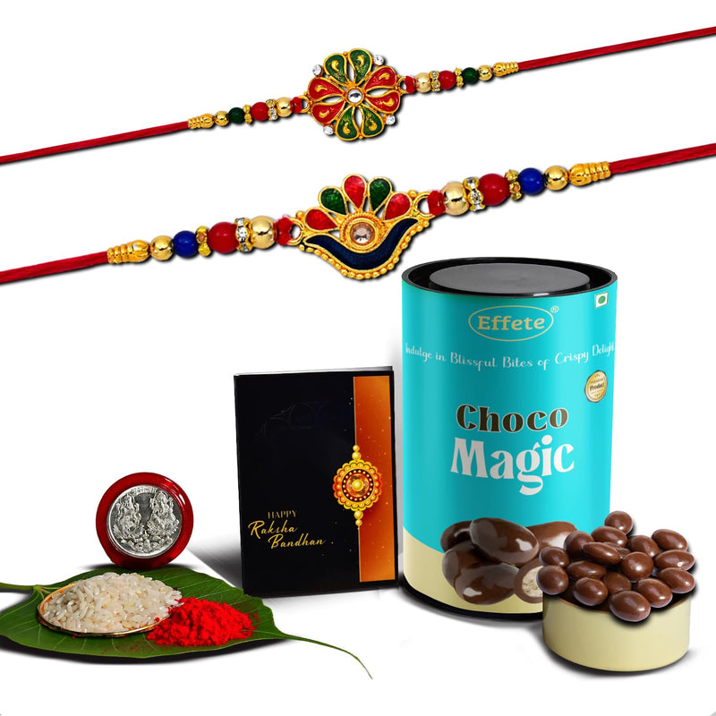 Rakhi (K2_304+313_cm)  Chocolate Magic  Rakhi For Brother With Gift  Fancy Rakhis For Men Stylish Rakhi Combo For Brother  Set Of 2 Rakhi  Chocolate