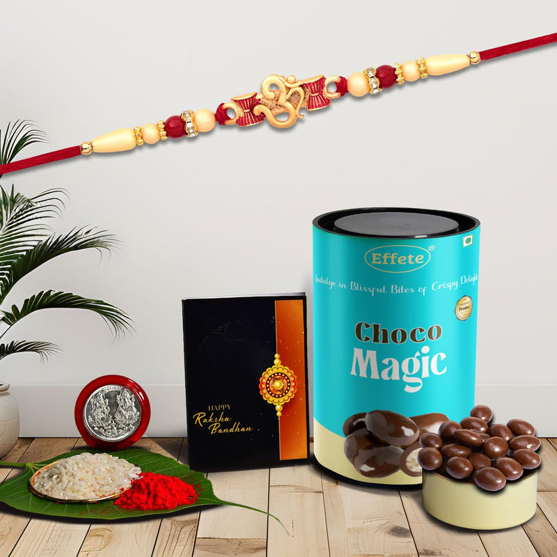(K1_282_cm) Rakhi Combo With Chocolate Magic Rakhi For Brother With Gift Chocolate Gift Pack Rakhi With Chocolate Gift Hemper Fancy Rakhis For Men Set Of 1 Rakhi