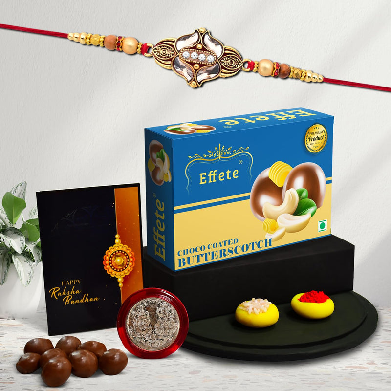 Rakhi (K1_428_bs32)  Chocolate Butter Scotch 32gm Rakhi  Chocolate For Brother Rakhi With Chocolate Rakhi With Gift Rakhi Combo Set Of 1 Rakhi Chocolate