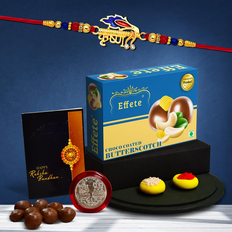 Rakhi (K1_320_bs32)  Chocolate Butter Scotch 32gm Rakhi  Chocolate For Brother Rakhi With Chocolate Rakhi With Gift Rakhi Combo Set Of 1 Rakhi Chocolate