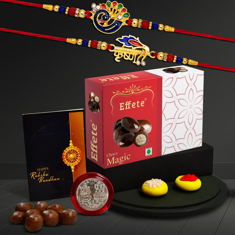 (K2_320+321_em32) Rakhi Combo With Chocolate Magic 32gm Rakhi  Chocolate For Brother Rakhi With Chocolate Rakhi With Gift Rakhi Combo Set Of 2 Rakhi Chocolate