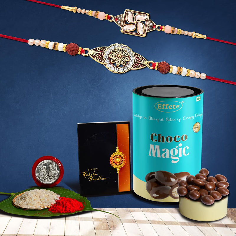 Rakhi (K2_425+426_cm)  Chocolate Magic Rakhi For Brother With Gift Rakhi With Chocolate Rakhi Combo For Brother Set Of 2 Rakhi Chocolate
