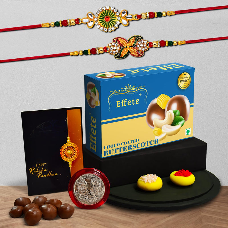 Rakhi (K2_547+548_bs32)  Chocolate Butter Scotch 32gm Rakhi For Brother With Gift  Handmade Rakhi Rakhi Combo For Brother  Stylish Rakhi For Brother  Set Of 2 Rakhi