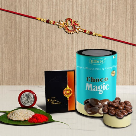 Rakhi For Brother Set Of 1 With Chocolate Magic (K1_552_cm) 100 Grams
