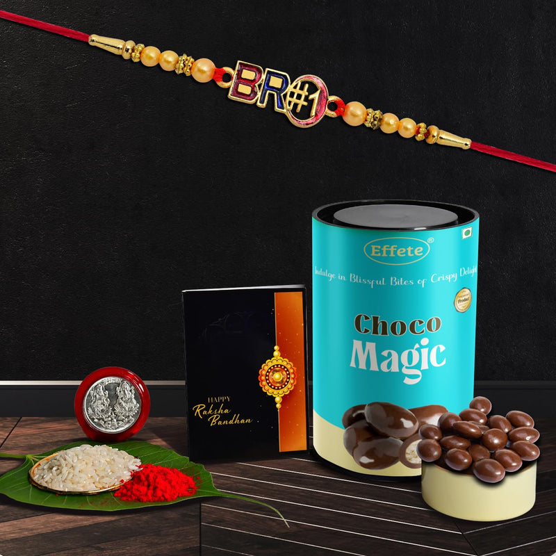Rakhi (K1_361_cm)  Chocolate Magic Rakhi  Chocolate For Brother Rakhi With Chocolate Rakhi With Gift Rakhi Combo Set Of 1 Rakhi Chocolate