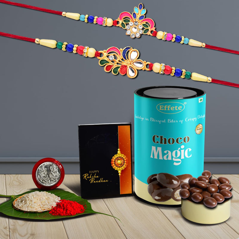(K2_556+557_cm) Rakhi Combo  Chocolate Magic  Rakhi  Chocolate For Brother  Fancy Rakhis For Men Stylish  Rakhi With Gift  Rakhi Combo  Set Of 2  Chocolate