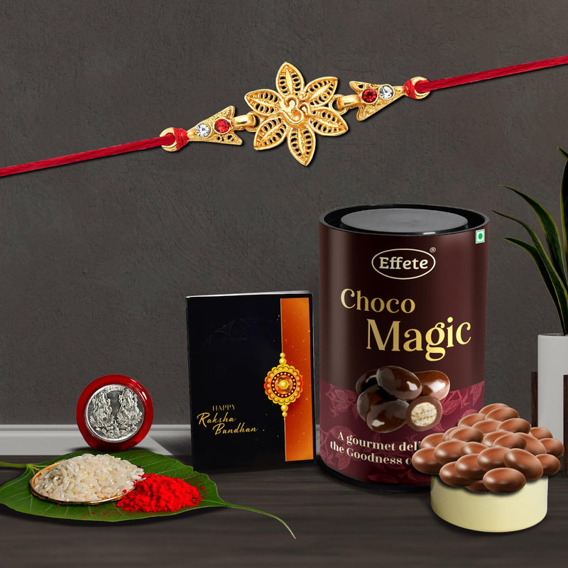 (K1_433_em) Rakhi Combo  Chocolate Magic  Rakhi  Chocolate For Brother  Fancy Rakhis For Men Stylish  Rakhi With Gift  Rakhi Combo  Set Of 1  Chocolate
