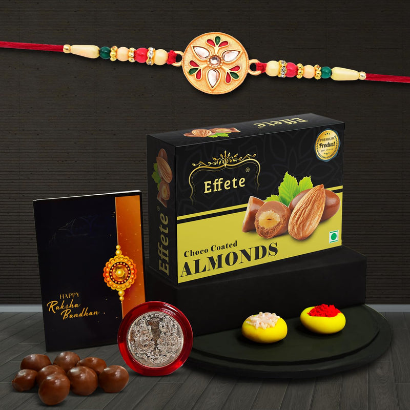 Rakhi (K1_508_ca32)  Chocolate Almonds 32gm Rakhi For Brother With Gift  Fancy Rakhis For Men Stylish Rakhi Combo For Brother  Set Of 1 Rakhi  Chocolate