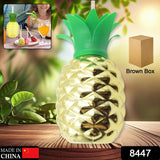 8447 Plastic Pineapple Cups With Straw Pineapple Party Favors Summer Hawaiian And Beach Party Decorations For Kids Adults With Brown Box(1 Pc)
