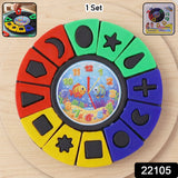 Shape  Color Matching Learning Puzzle Toy With Clock For Kids Toddlers (1 Pc)