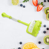 5768 Multi Functional One-handed Plastic Manual Mashed Potatoes Masher Mash Sweet Potato Masher With Comfort Grip And Stainless-steel Spring Design For Nonstick Pans (1 Pc)