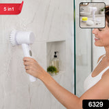 5 In 1 Electric Cleaning Brush Rechargeable Spin Scrubber For Bathroom (1 Set)