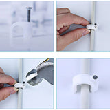 Wire Wall Clips Plastic Cable Clips Round Wire Pins With Steel Nail (20 Pcs Set)