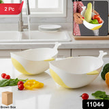 Plastic Rice Pulses Fruits Vegetable Noodles Pasta Washing Bowl And Strainer (2 Pc)