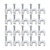 Wire Wall Clips Plastic Cable Clips Round Wire Pins With Steel Nail (20 Pcs Set)