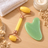 Facial Roller And Gua Sha Set With Dual Roller Heads For Daily Face Care (1 Set)