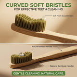 Soft Bristle Bamboo Toothbrush Eco-friendly Wooden Toothbrush With Green Bristles (1 Pc)