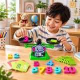 Educational Math Balancing Game With Elephant Scale Number Pieces And Rods Set