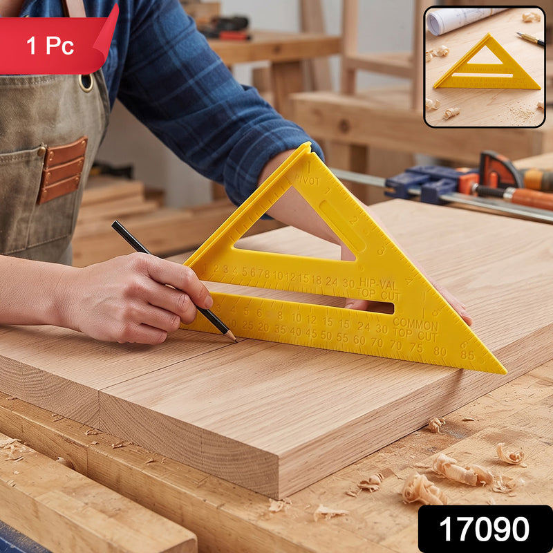 Plastic Speed Square Triangle Ruler For Woodworking Measuring And Marking (1 Pc)