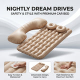 Car Air Mattress Bed Set With Inflatable Pillows And Air Pump For Comfortable Travel Sleeping (1 Set)