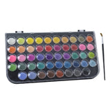 48 Color Solid Watercolor Palette Set With Brush For Art Painting (1 Set)