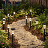 Solar Pathway Lights 10 Pc Set Outdoor Garden Stake Waterproof Led (10 Pc Set)