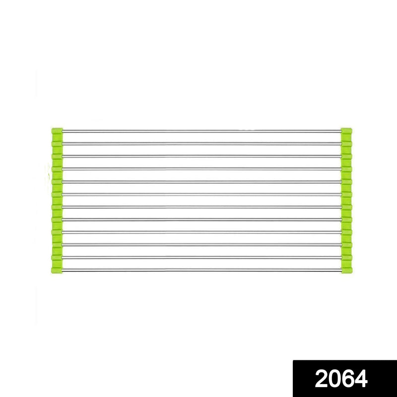 2064 Foldable Drain Rack Kitchen Sink Roll Up Dish Drying Rack Portable Dish Rack