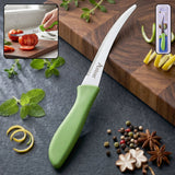 Mix Design Ss Kitchen Knife 8 Inch Stainless Steel Curved Plastic Handle (1 Pc)