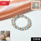 Elegant Dual-tone Crystal Beaded Stretch Bracelet (1 Pc)